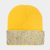 Embellished Rhinestone Beanie Hat