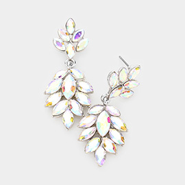 Crystal Marquise Cluster Drop Evening Earrings