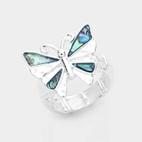 Abalone Butterfly Stretch Ring