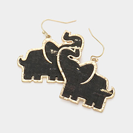 Elephant Metal Trim Earrings