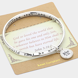 John 3:16 Message Charm Bangle Bracelet