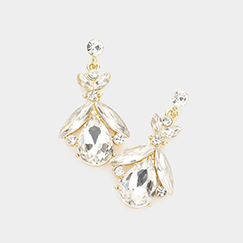 Teardrop Crystal Marquise Evening Earrings