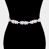 Crystal Teardrop Sash Ribbon Bridal Wedding Belt / Headband 