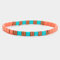 Square Lego Color Block Stretch Bracelet