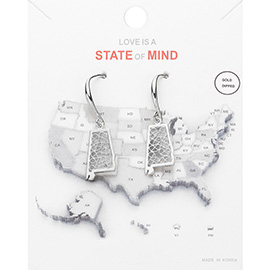 White Gold Dipped Alabama State Earrings