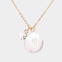 Freshwater Pearl Monogram Pendant Necklace