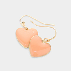 Enamel Heart Dangle Earrings