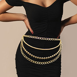 Multi Chain Layered Waist Belt