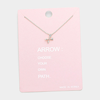 Double Arrow Metal Pendant Necklaces