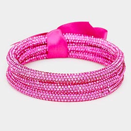 3PCS - Rhinestone Pave Bangle Layered Bracelets