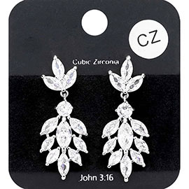 Marquise CZ Cubic Zirconia Evening Earrings