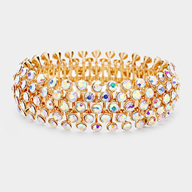 Crystal Round Bubble Stretch Evening Bracelet