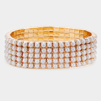 5 Row Pearl Stretch Bracelet 
