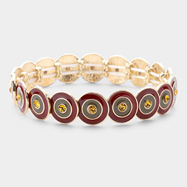 Multi Round Color Block Stretch Bracelet