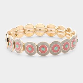 Multi Round Color Block Stretch Bracelet