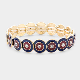 Multi Round Color Block Stretch Bracelet