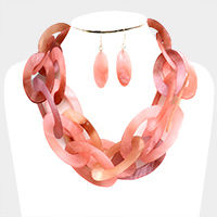 Celluloid Acetate Link Necklace