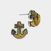 Celluloid Acetate Anchor Stud Earrings