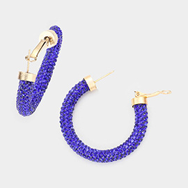 Rhinestone Pave Hoop Earrings