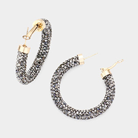 Rhinestone Pave Hoop Earrings