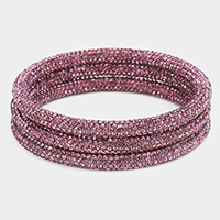 3PCS - Rhinestone Pave Bangle Layered Bracelets