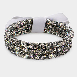 3PCS - Rhinestone Pave Bangle Layered Bracelets