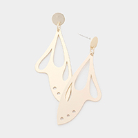 Cut Out Metal Butterfly Wing Earrings