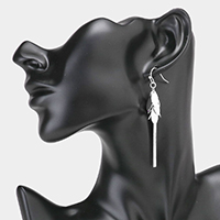 Metal Marquise Cluster Vine Bar Drop Dangle Earrings