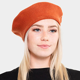 Stretchy Solid Beret Hat