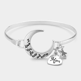 I Love You forever and ever Crescent Moon Hook Bracelet