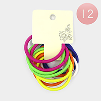 12 Set of 12 - Basic Ponytail Hair Bands