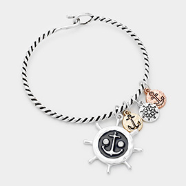 Anchor Ship Heel Charm Hook Bracelet