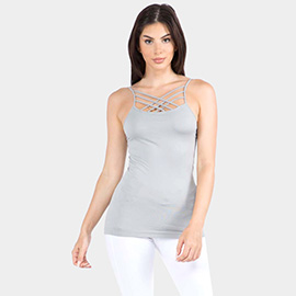 Seamless Triple Criss-Cross Front Cami Tank Top