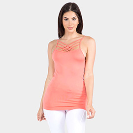 Seamless Triple Criss-Cross Front Cami Tank Top