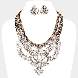 Antique Stone Embellished Statement Necklace