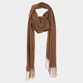 Solid Tassel Oblong Scarf