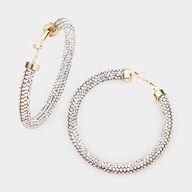 Rhinestone Pave Hoop Earrings