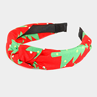 Christmas Tree Burnout Knot Headband