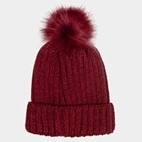 Cable Knit Pom Pom Beanie Hat