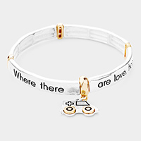 Ambulance Charm Message Metal Stretch Bracelet