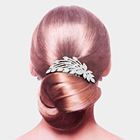 Rhinestone Teardrop Sprout Leaf Hair Comb