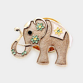 Colored Metal Elephant Magnetic Brooch