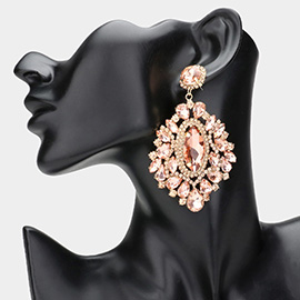 Marquise Teardrop Stone Cluster Evening Earrings