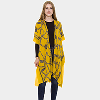 Chain Print Super Soft Kimono Poncho