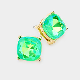 Square Stone Stud Earrings