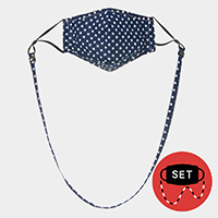 Star Print Fashion Mask / Lanyard Mask Chain Set