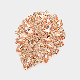 Floral Crystal Rhinestone Pin Brooch