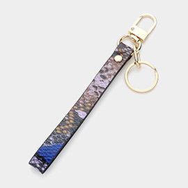 Snake Skin Faux Leather Keychain