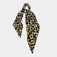 2PCS - Leopard Pattern Velvet Pony Hair Band / Scarf