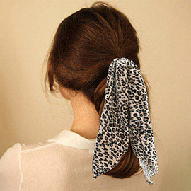 Leopard Pattern Velvet Pony Hairband